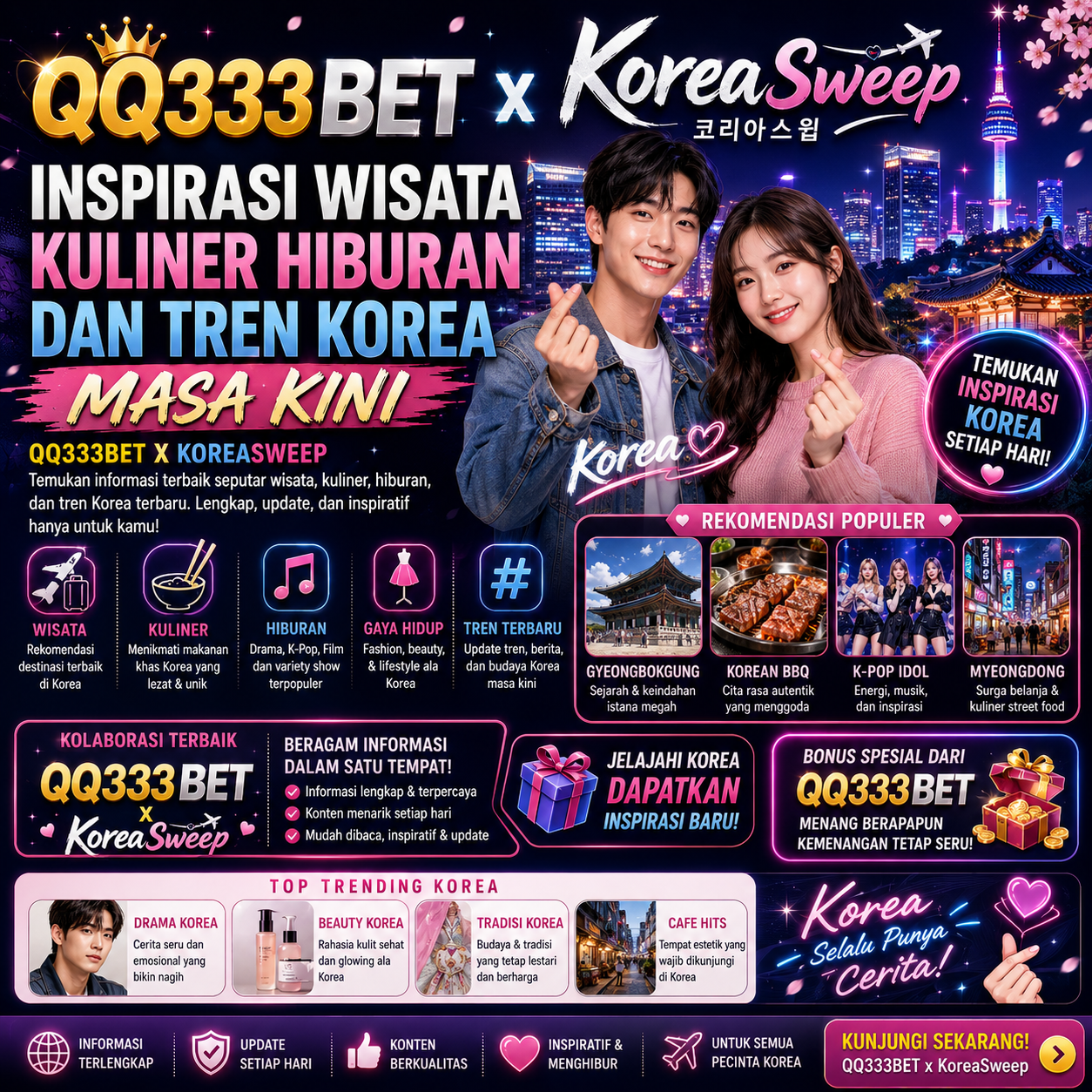 Thumbnail 1 of 3, Poster, QQ333BET x KoreaSweep Inspirasi Wisata Kuliner Hiburan Dan Tren Korea Masa Kini designed and sold by QQ333BET.